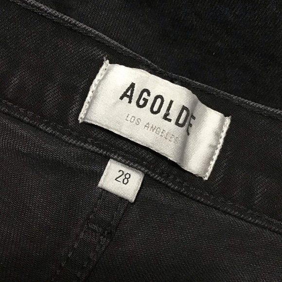 AGOLDE Riley High Rise Straight Crop Jeans In Black Size 28P. - Picture 9 of 11
